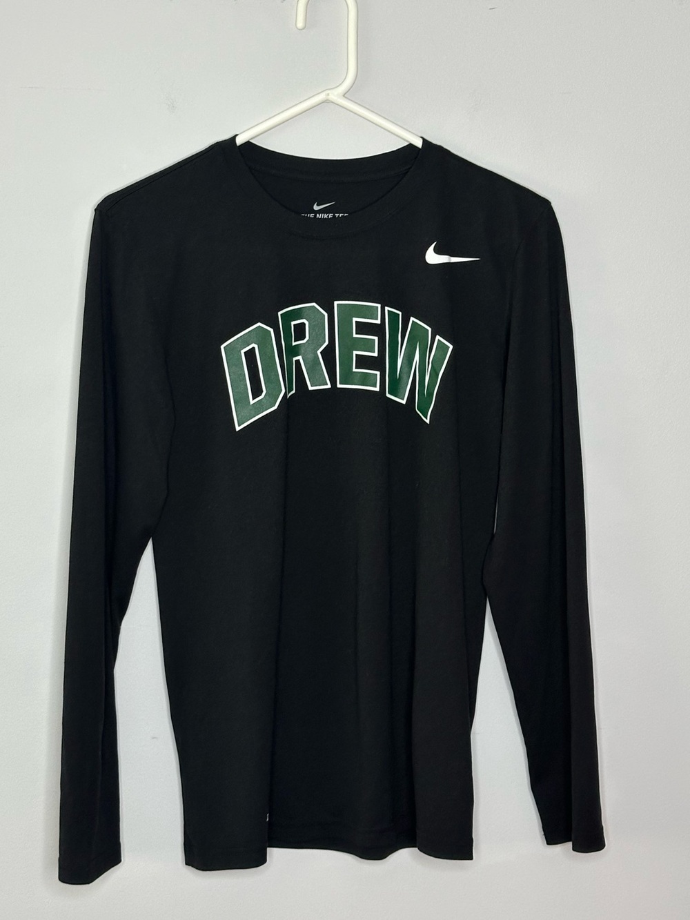 Nike Drew Long-Sleeve Men's Shirt - Black with Green Logo Sz S
